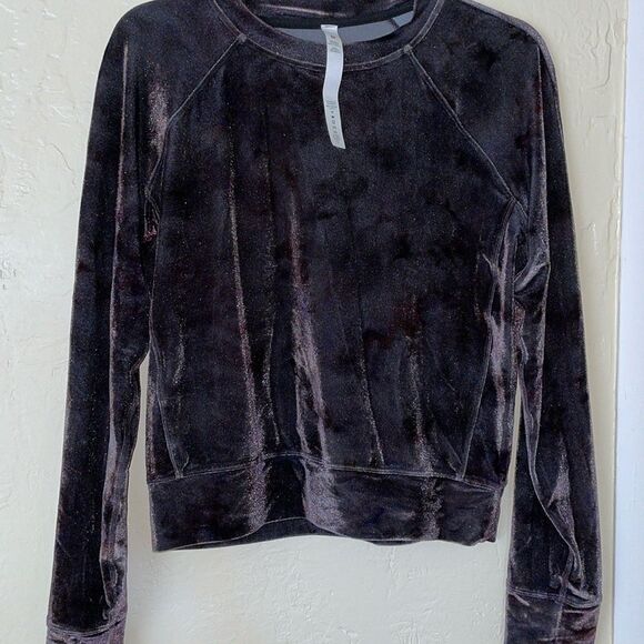 Tops - LULULEMON VELOUR LONG SLEEVE TOP PURPLE GREY DARK WASH 8 EXCELLENT CONDITION
